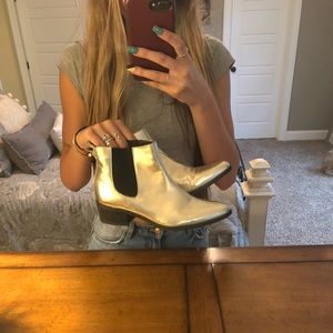 Metallic Gold Booties